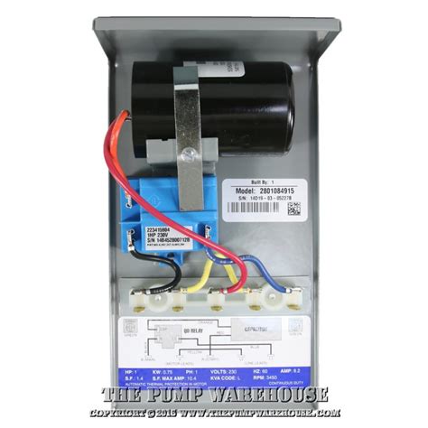 franklin electric 1 hp control box|franklin control box capacitors.